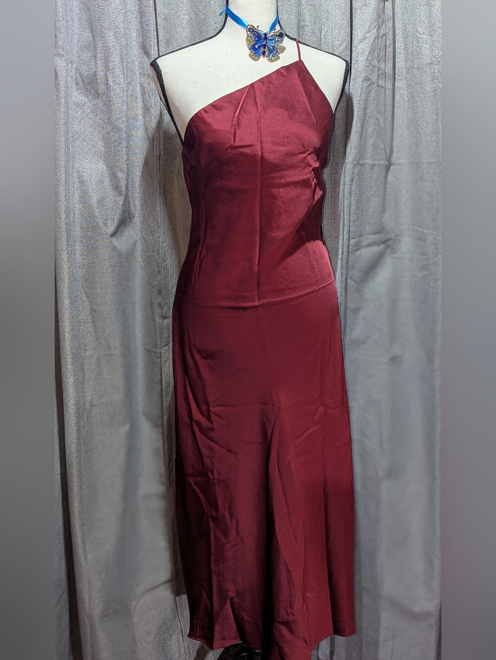 EXPRESS One Shoulder Satin Slip Dress Med NWT